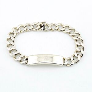 Vintage Heavy Sterling Silver ID Bracelet by Napier 8.25" Blank Engrave your own